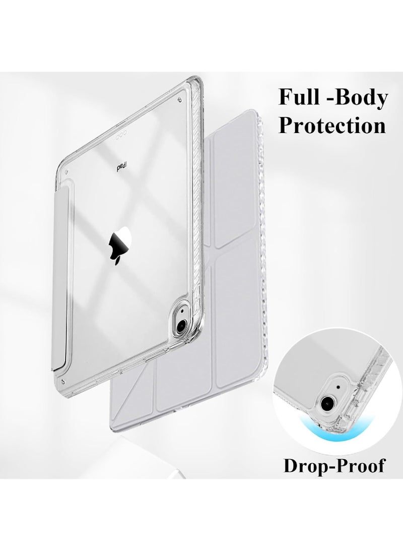 Rock Pow Case for iPad (A16) 11th Generation 11 Inch 2025, iPad 10th Generation 10.9 inch 2022 with Pencil Holder, 6-in-1 Multiple Viewing Angles Y-Shaped Stand, Transparent Back Cover - Image 4