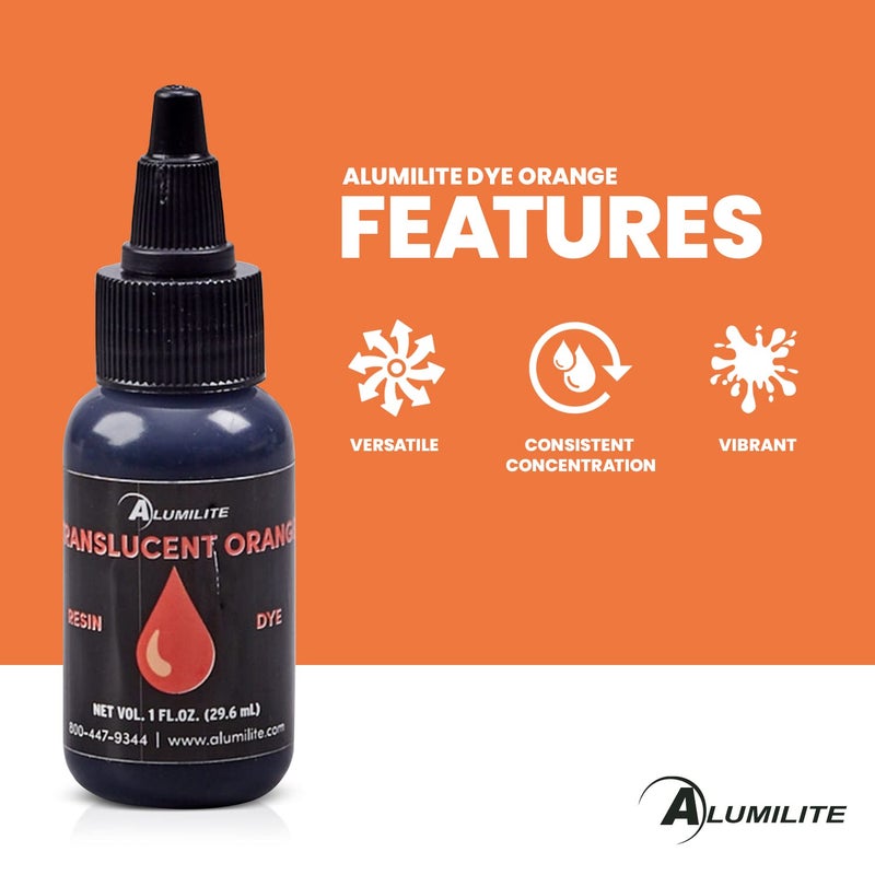 Alumilite Liquid Color Dye Tint for Resin Casing, Orange, Highly Concentrated for Epoxy Coating, and Urethane, Ideal for Coloring Clear, Translucent, Opaque Art and Craft Projects - 1 Oz - Image 3