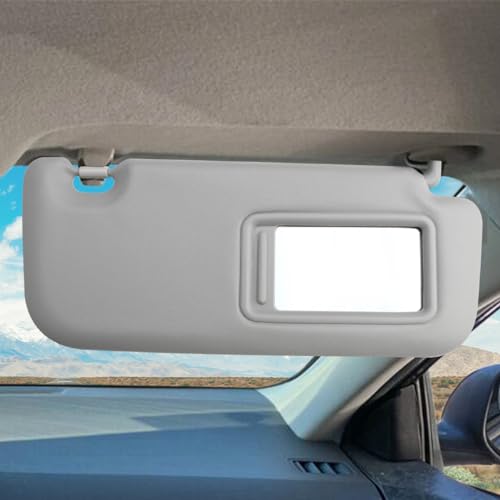 INTGET 2PCS Car Sun Visors for Toyota Corolla 2007 2008 2009 2010 2011 2012 2013 Accessories Leather Car Sun Protection Visors Replacement with Mirror (Grey-Driver&Passenger) - Image 3