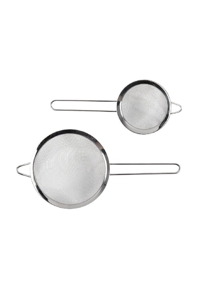 Betty Crocker 2-Piece High-Quality Easy to Clean Stainless Steel Strainer Set Silver 18 x 38 x 43 cm BC4087  - Image 2