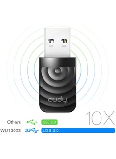cudy AC1300 1300 Mbps USB 3.0 WiFi Adapter for PC, 5GHz/2.4GHz Wireless Dongle, WiFi Wireless Adapter for Laptop - Nano Size, Compatible with Windows XP / 7/8.x /10/11, Mac OS  - Image 2