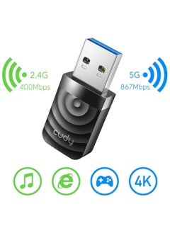 AC1300 1300 Mbps USB 3.0 WiFi Adapter for PC, 5GHz/2.4GHz Wireless Dongle, WiFi Wireless Adapter for Laptop - Nano Size, Compatible with Windows XP / 7/8.x /10/11, Mac OS - pzsku/Z45D19BAB7628EA529240Z/45/_/1726569553/23c759d8-99e4-4e31-a25b-ab5f14cc5464