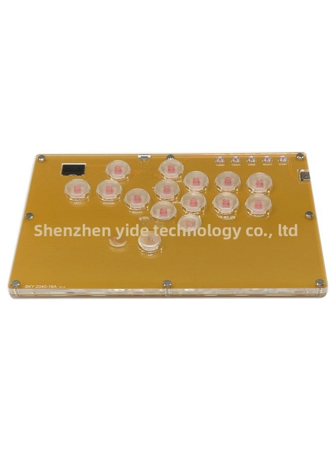 HITBOX Raspberry Pi 16-key A4 Paper Large-size Fighting Keyboard Covers PS5 Hot-plug Steam Street Fighter 6-Product Color:SKY2040 16A Red Plate Transparent  - Image 4