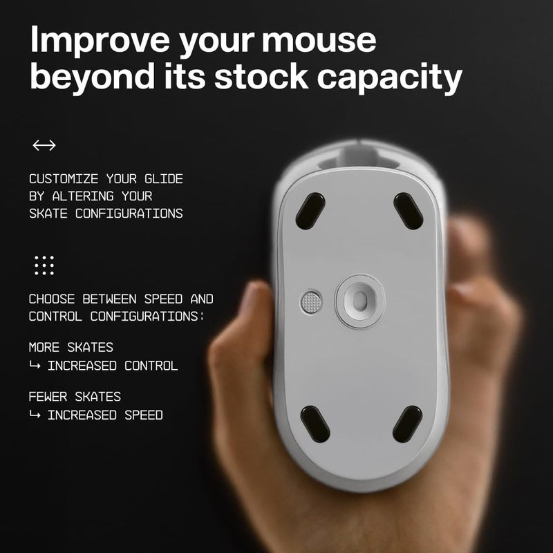 Wallhack UHMW-PE Pill Mouse Skates | Premium Universal Skates for Gaming Mice | Ultra-Smooth Glide on Cloth & Glass Pads | Customize Speed & Control | Durable, Easy to Apply | Black 7mm x 14mm - Image 2