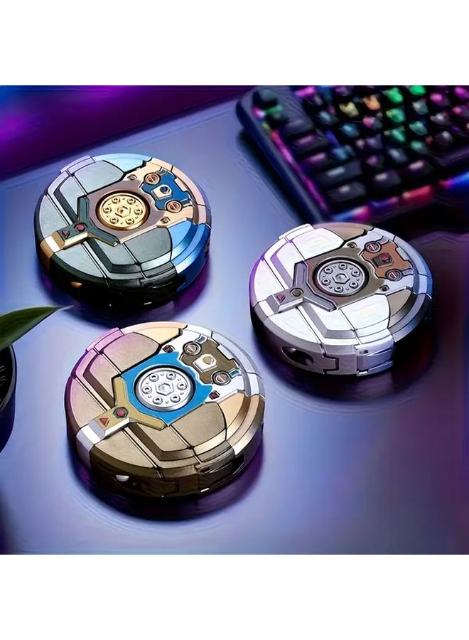 2PC Silvery Transformable Robot Fidget Spinner 360 Rotation Gravity Sensing Desktop Toy - Image 1