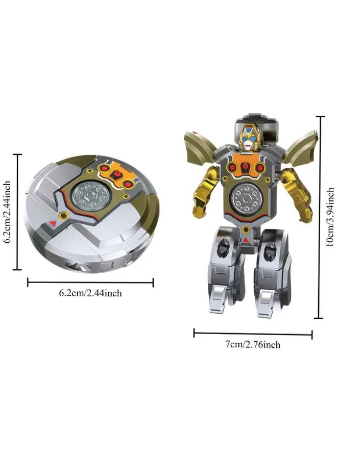 2PC Silvery Transformable Robot Fidget Spinner 360 Rotation Gravity Sensing Desktop Toy - Image 2