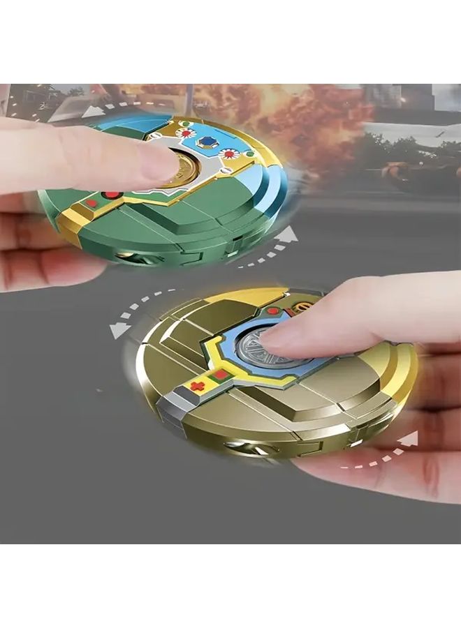 2PC Silvery Transformable Robot Fidget Spinner 360 Rotation Gravity Sensing Desktop Toy - Image 4