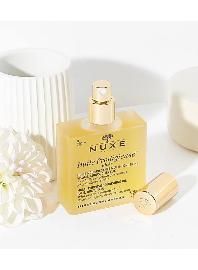 نوكس زيت مغذي متعدد الأغراض Nuxe Huile Prodigieuse Riche 100 مل - Image 3