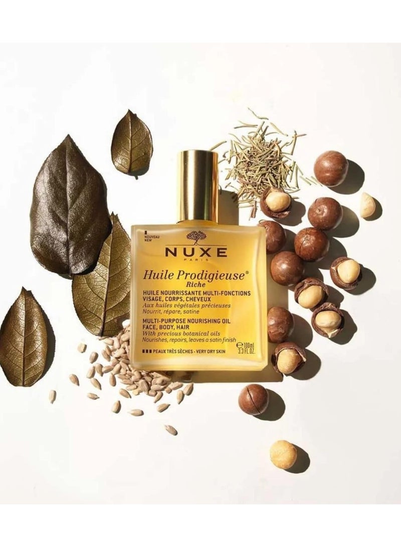 نوكس زيت مغذي متعدد الأغراض Nuxe Huile Prodigieuse Riche 100 مل - Image 4
