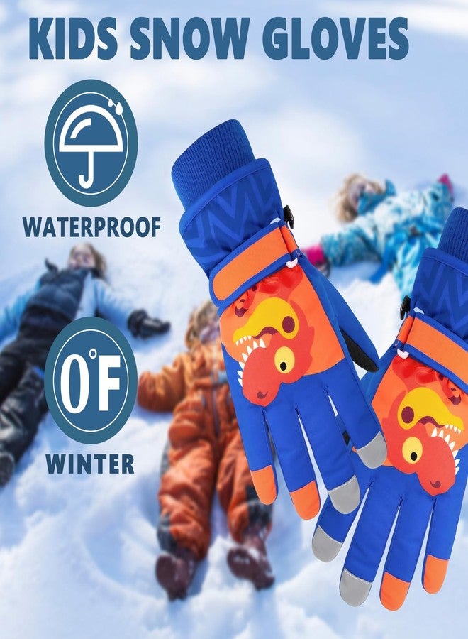 DARCHEN 3-12 Kids Snow Gloves Boys Winter Waterproof Ski Snowboarding Insulated Warm Windproof Cold Weather Sports Age Girls Years Olds (M-ODinosaur, S 3-6 Years Old Kids) - Image 2