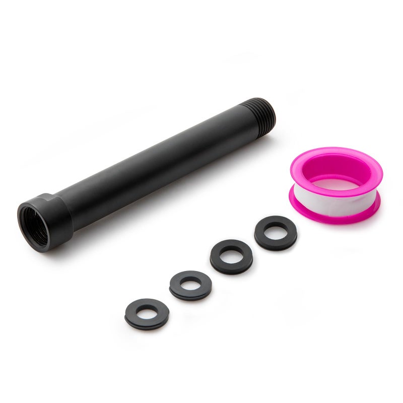 OFFO Shower Head Extension Arm, Shower Arm Extension Shower Head Extender Made of 304 Stainless Steel Shower Pipe Extension, Matte Black 6 in - Image 1