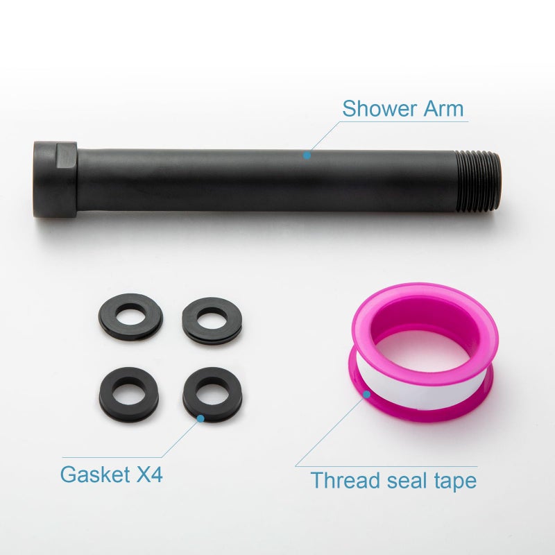 OFFO Shower Head Extension Arm, Shower Arm Extension Shower Head Extender Made of 304 Stainless Steel Shower Pipe Extension, Matte Black 6 in - Image 5