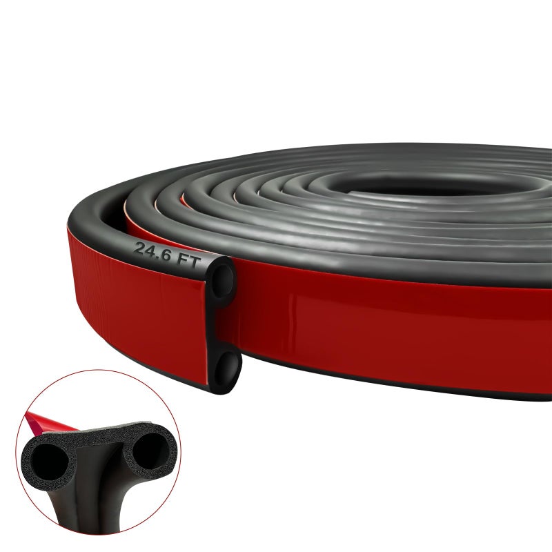 246Ft Rubber Weather Tailgate Seal Strip fits Pickups Truck Cap Auto Car Car Weather Stripping DoubleBulb Seal Dustproof Noise Reduction