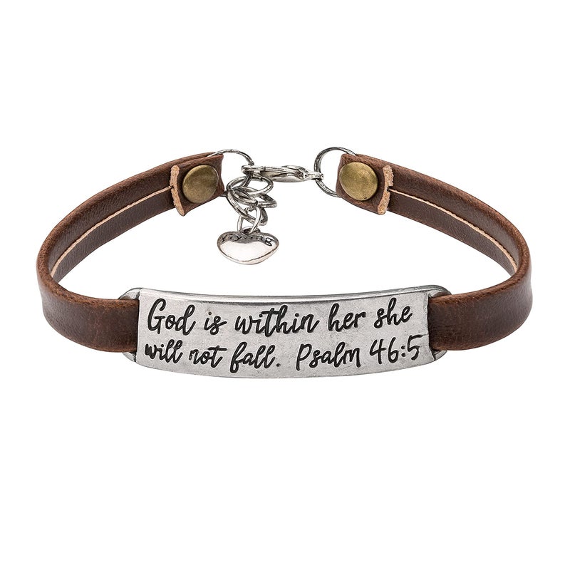 Yiyang Christian Gifts for Women Bible Verse Jesus Christian Christmas Gifts for Women Inspire Me Jewelry for Her God is Within Her She Will not Fall - Image 1