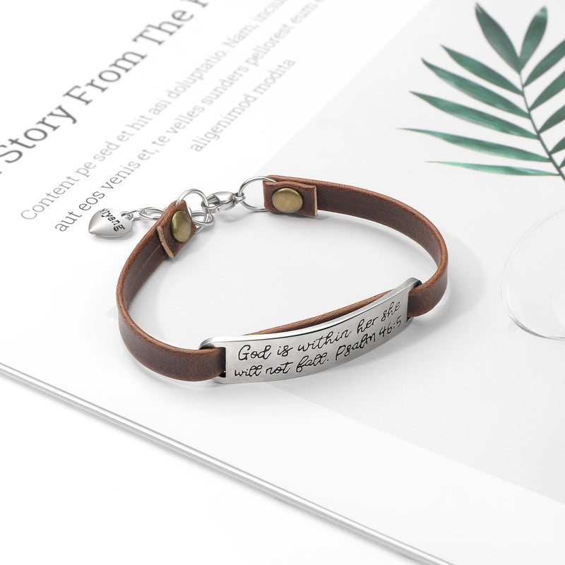 Yiyang Christian Gifts for Women Bible Verse Jesus Christian Christmas Gifts for Women Inspire Me Jewelry for Her God is Within Her She Will not Fall - Image 4