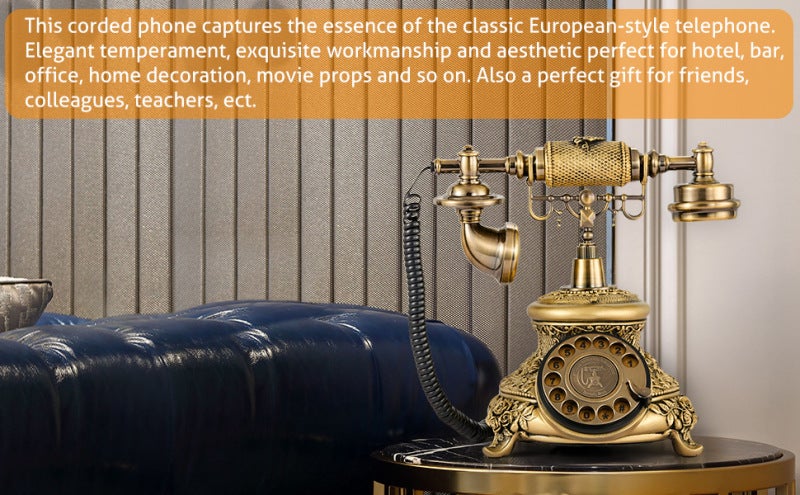 Vintage Rotary Telephone: Brown, Classic Rotary Design - European Style Craftsmanship, Authentic Antique Look for Home Decor & Nostalgic Communication - Image 4