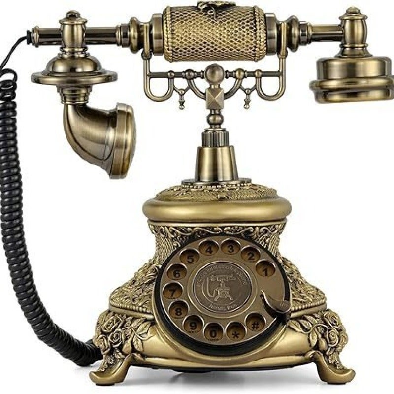 Vintage Rotary Telephone: Brown, Classic Rotary Design - European Style Craftsmanship, Authentic Antique Look for Home Decor & Nostalgic Communication - Image 1