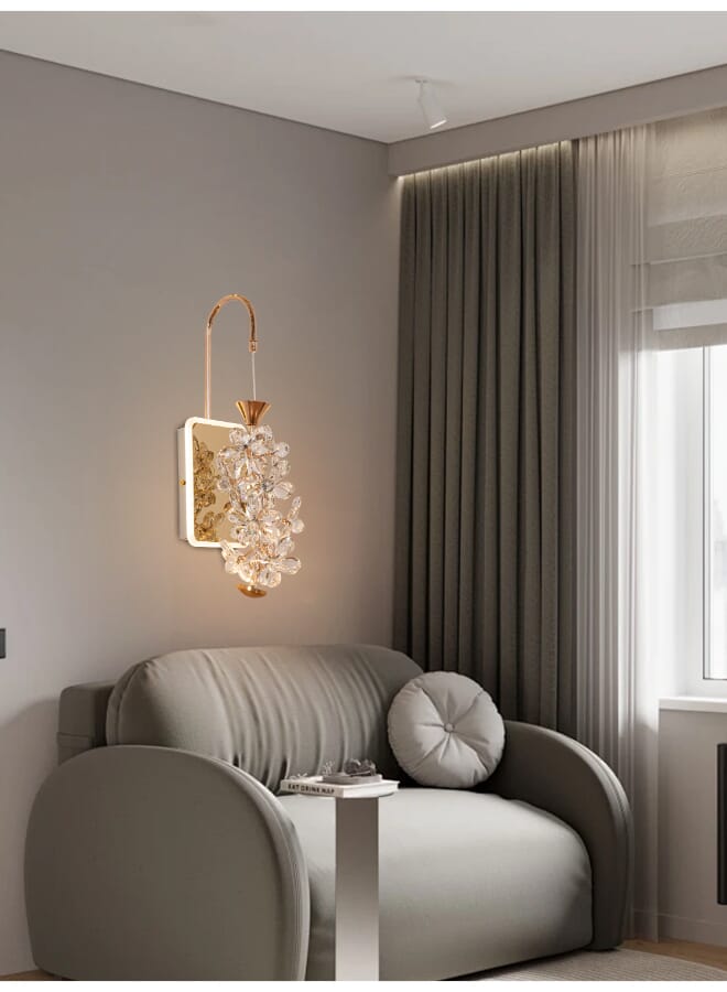 بيست باور مصباح جداري ليد موديل 9851-W | إنارة حائط 15 واط بـ 3 ألوان إضاءة (أبيض - أصفر - كريمي) | تصميم كريستال وتشطيب ذهبي | مثالي لغرف المعيشة والنوم والممرات - Image 1