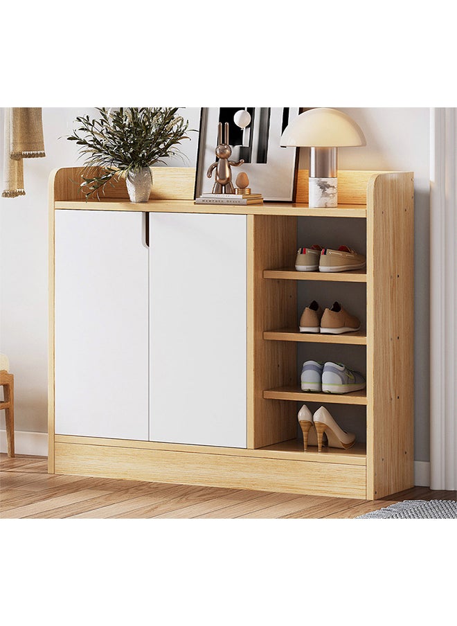 Sharpdo SHARPDO European Simple Shoe Cabinet Multi-functional Shoe Storage Rack Shoe Storage Bench with 2 Doors 76*24*80cm  - Image 2