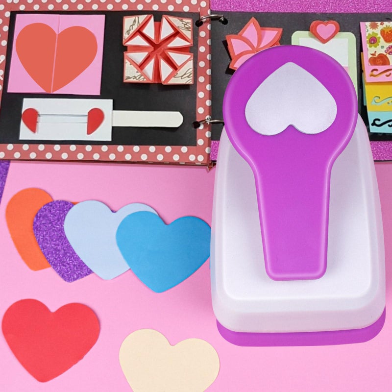 HKKYO Heart Paper Punch, Paper Punch for Crafting, 2 inch Heart Hole Punches, Hearts Punches for Papers Crafts, Hearts Shaped Hole Puncher, Large Hearted Hole Puncher, Hearted ScrapbookingPunch - Image 3