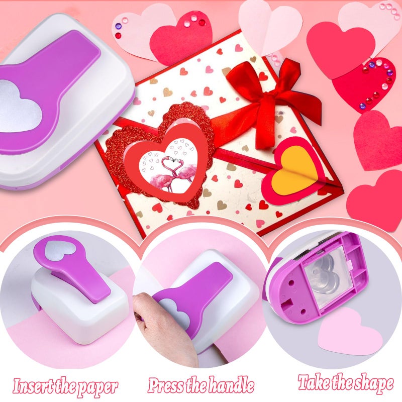 HKKYO Heart Paper Punch, Paper Punch for Crafting, 2 inch Heart Hole Punches, Hearts Punches for Papers Crafts, Hearts Shaped Hole Puncher, Large Hearted Hole Puncher, Hearted ScrapbookingPunch - Image 5