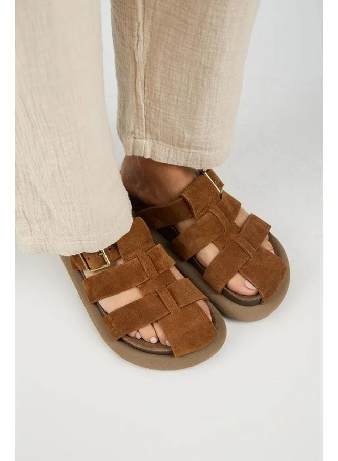Manijero  Brancato Women's Genuine Leather Buckle Banded Sabo Taba Slippers. for Women | Best Price UAE