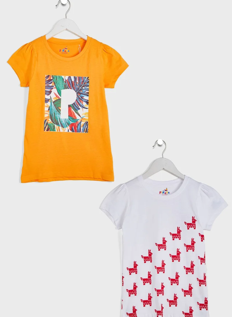 Pinata Printed  T-Shirt Pack Of 2