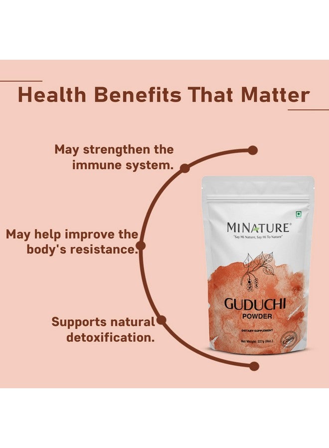 minature Guduchi (Giloy) Powder | (Tinospora Cordifolia) | Supports Healthy Digestion | Immunity Booster| Indian Giloy Powder | Resealable Zip Lock Pouch | 227g (8oz) - Image 3