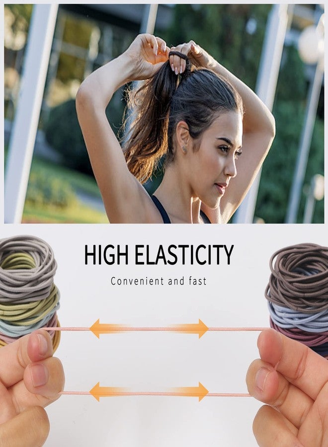 Unaone Hair Elastics Ties, 300 PCS Stretchable Rubber Hair Band No Crease Hair Band 2mm for Thin Hair, Suitable for Women, Men, Girls and Boys - Image 3