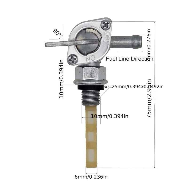 2 Sets Fuel Shut Off Valve Switch M10 X 1.25 Thread For Generator Tank - Image 4