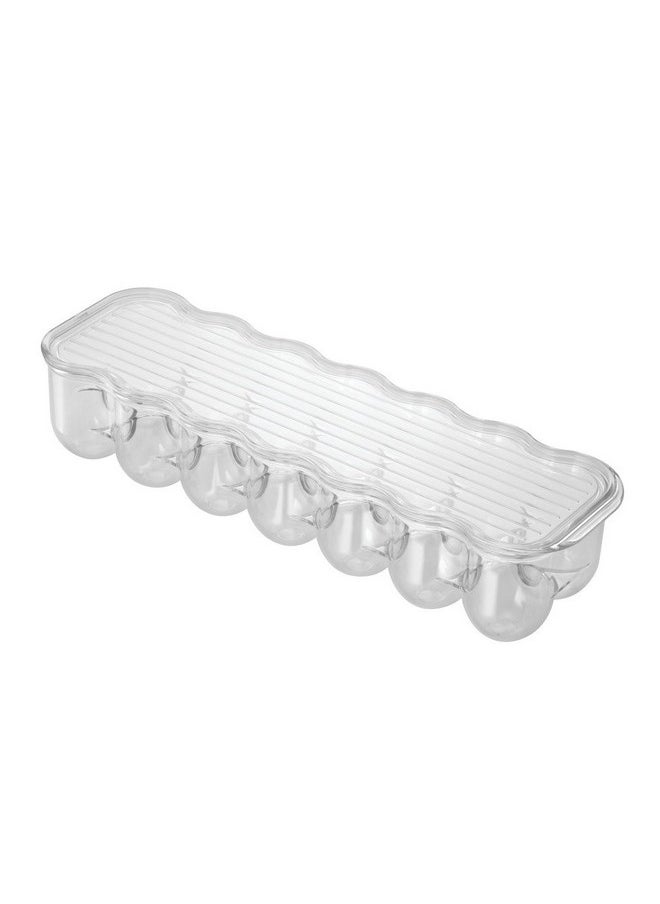 InterDesign Idesign Plastic Egg Holder For Refrigerator With Handle And Lid Fridge Storage Organizer For Kitchen Holds Up To 14 4.25 X 14.5 X 3 Clear  - Image 1