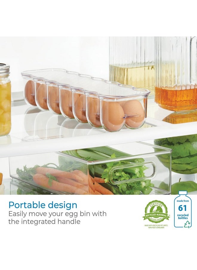 InterDesign Idesign Plastic Egg Holder For Refrigerator With Handle And Lid Fridge Storage Organizer For Kitchen Holds Up To 14 4.25 X 14.5 X 3 Clear  - Image 4