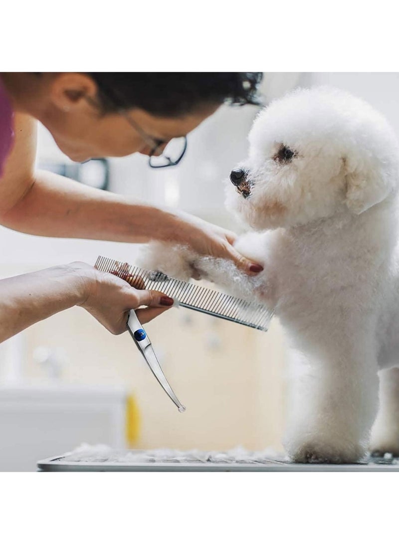 Dougez Dog Grooming Scissors with Safety Round Tip, 4 Pack Perfect Stainless Steel Up-Curved Grooming Scissors Thinning Cutting Shears with Pet Grooming Comb for Dogs and Cats - Image 5