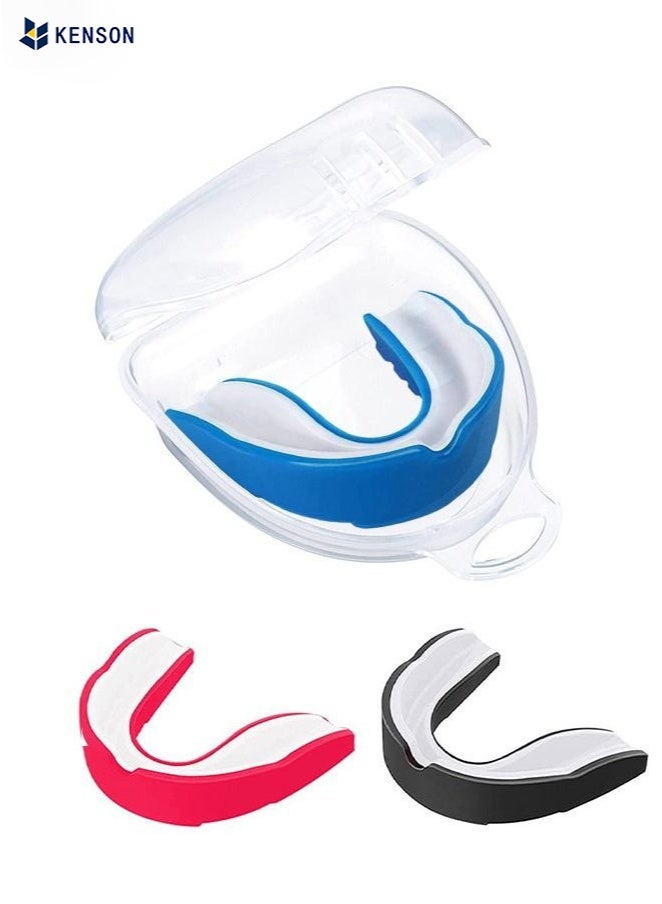 KENSON 3 Pack EVA Mouthguards with Case, Sport Mouth Guards Mouthguard Gum Guard, Mouthguard Slim Fit for Boxing, Basketball, Hockey, Soccer  - Image 1