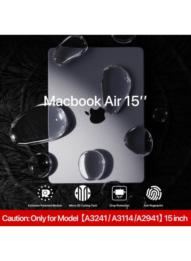 T I G O MacBook Air 15" Transparent Hard Shell Case with overheating protection for (M3 A3113  M2 A2681, 2025-2023) Clear Snap-On Cover with Stand, Impact & Scratch Protection, See-Through Apple Logo - Image 4