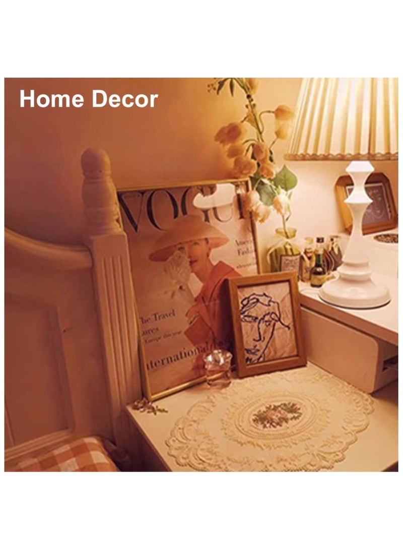 هاهاهاي مفارش مائدة مطرزة يدويًا، 2 عبوة مفارش مائدة مطرزة يدويًا، مفارش مائدة مطرزة يدويًا، مفارش مائدة مطرزة يدويًا، مفارش مائدة مطرزة يدويًا، مفرش مائدة مطرزة يدويًا، مفرش مائدة مطرز يدويًا، مفرش مائدة مطرز يدويًا، مفرش مائدة مطرز يدويًا (لون كريمي) - Image 5