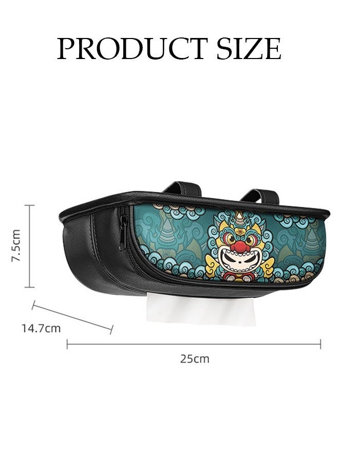 DUNISO Car Tissue Box Holder Sun Visor Napkin Holder Multipurpose Car Visor Tissue Holder Luxury Faux Leather Backseat Tissue Case Holder - Image 4