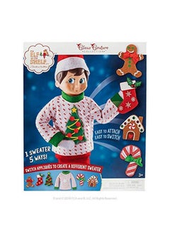 The Elf on the Shelf The Elf on The Shelf Sweater Value Set - Boy / Girl Set w 5 Different Velcro X-Mas Accessories - Change Your Elves Clothing Daily with 5 Outfits in One! Have Fun w Your Ugly Christmas Sweater Party  - Image 3