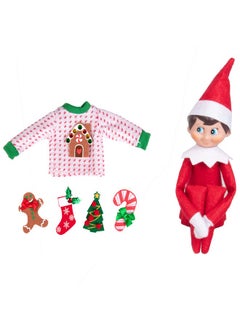 The Elf on the Shelf The Elf on The Shelf Sweater Value Set - Boy / Girl Set w 5 Different Velcro X-Mas Accessories - Change Your Elves Clothing Daily with 5 Outfits in One! Have Fun w Your Ugly Christmas Sweater Party  - Image 2