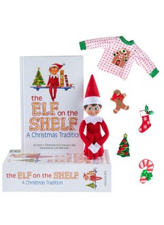 The Elf on the Shelf The Elf on The Shelf Sweater Value Set - Boy / Girl Set w 5 Different Velcro X-Mas Accessories - Change Your Elves Clothing Daily with 5 Outfits in One! Have Fun w Your Ugly Christmas Sweater Party  - Image 1