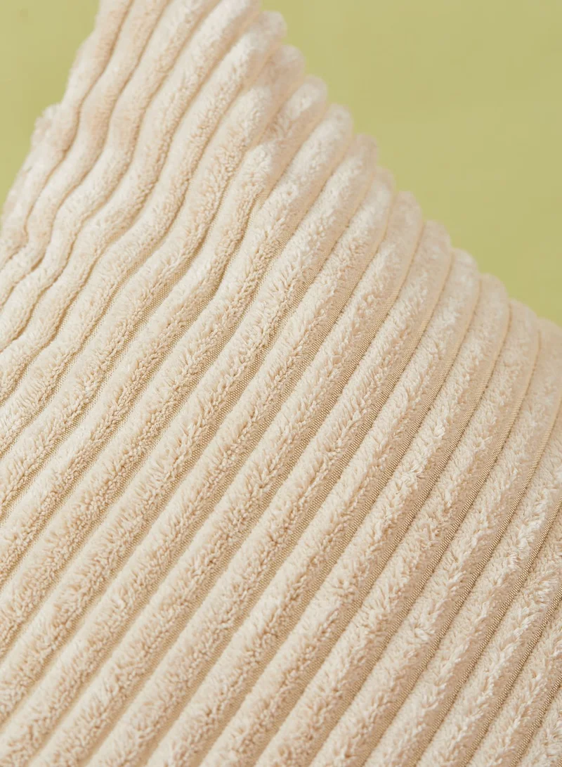 Noire Edit Beige Ribbed Cushion With Insert 45X45Cm