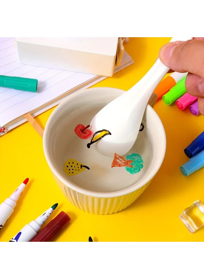 12 Color Washable Whiteboard Markers Set with Floating Spoon Non Toxic - Image 1