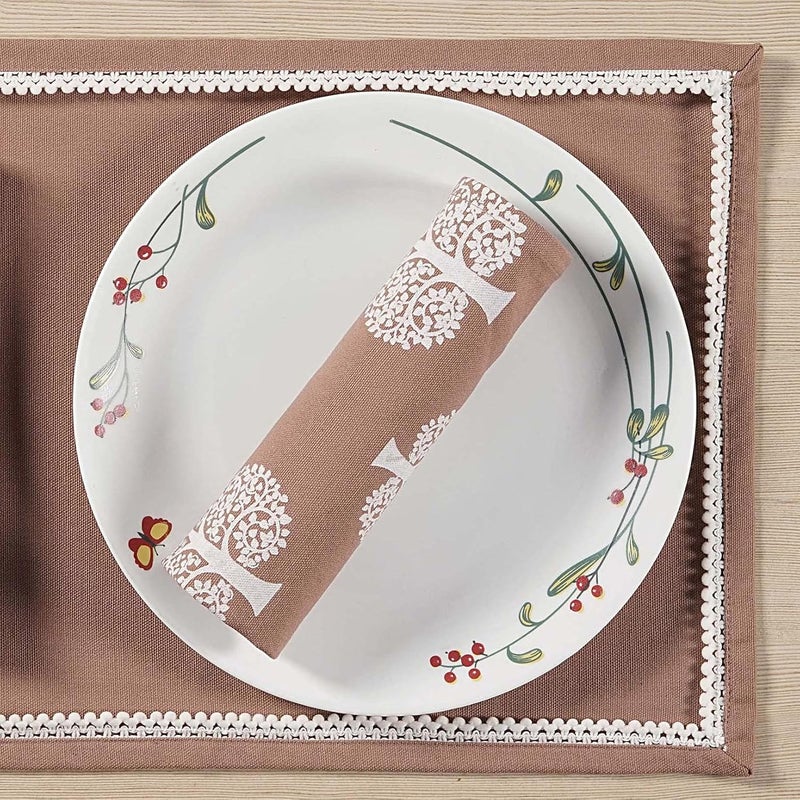 Swayam 100% Cotton Dinner Napkins 6pc Brown 16 X 16, Friendly Cotton Fabric, Machine Washable for Dinner, Can be use at Home, Café, Restaurant & Banquet - Image 4