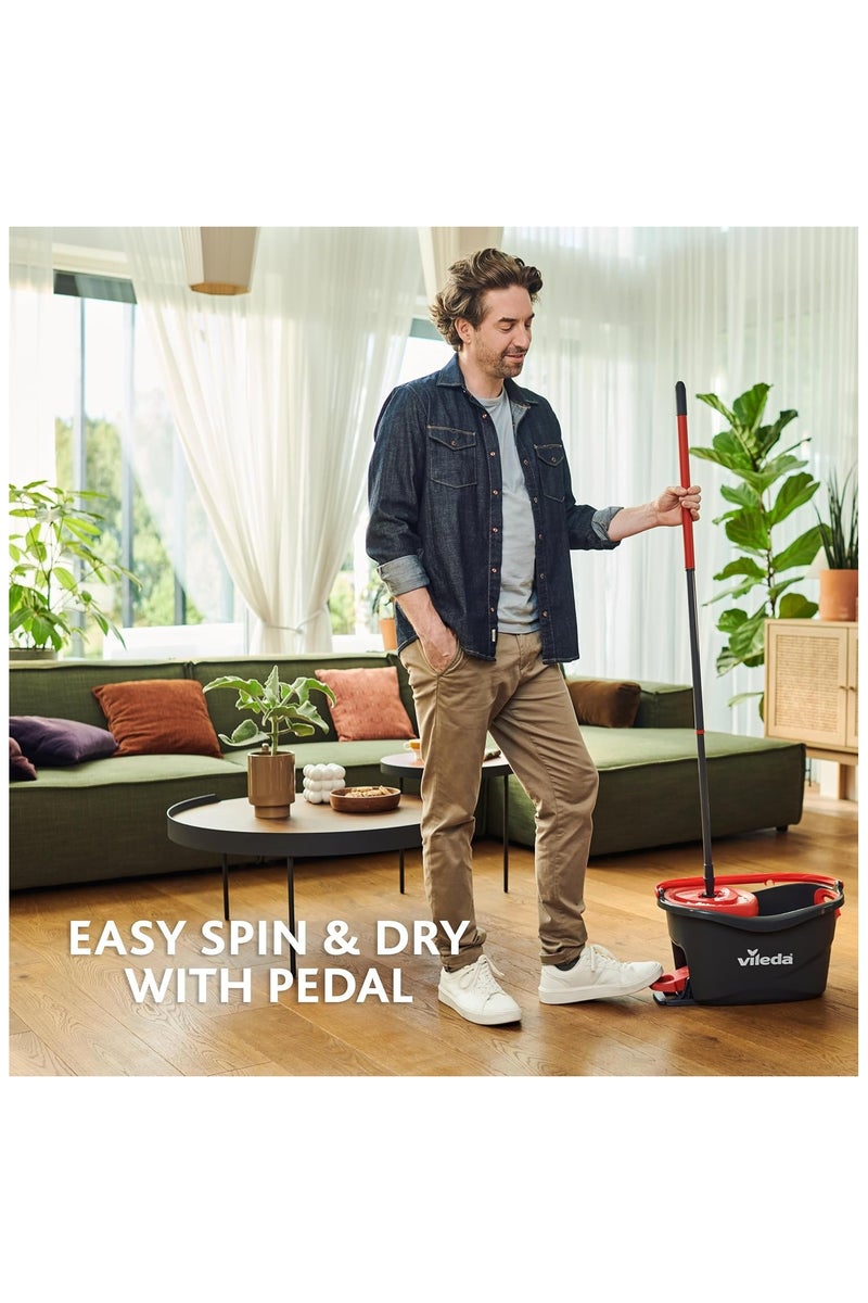 Vileda Easy Wring & Clean, Spin Mop & Bucket Set with Foot Pedal Activated Spinning Wringer - Image 2
