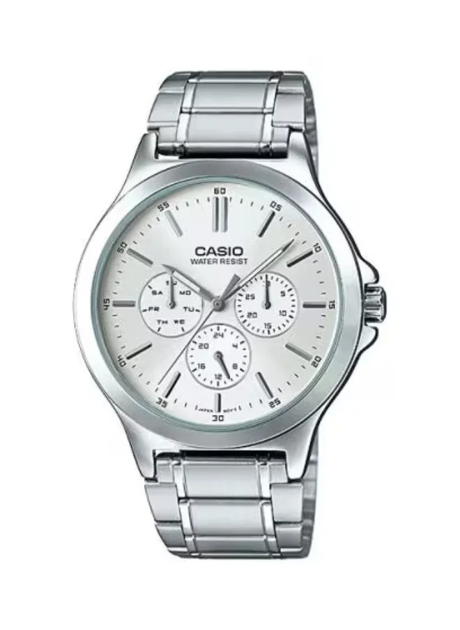 CASIO Men's Analog Display Watch With Silver Stainless Steel Strap - MTP-V300D-7A