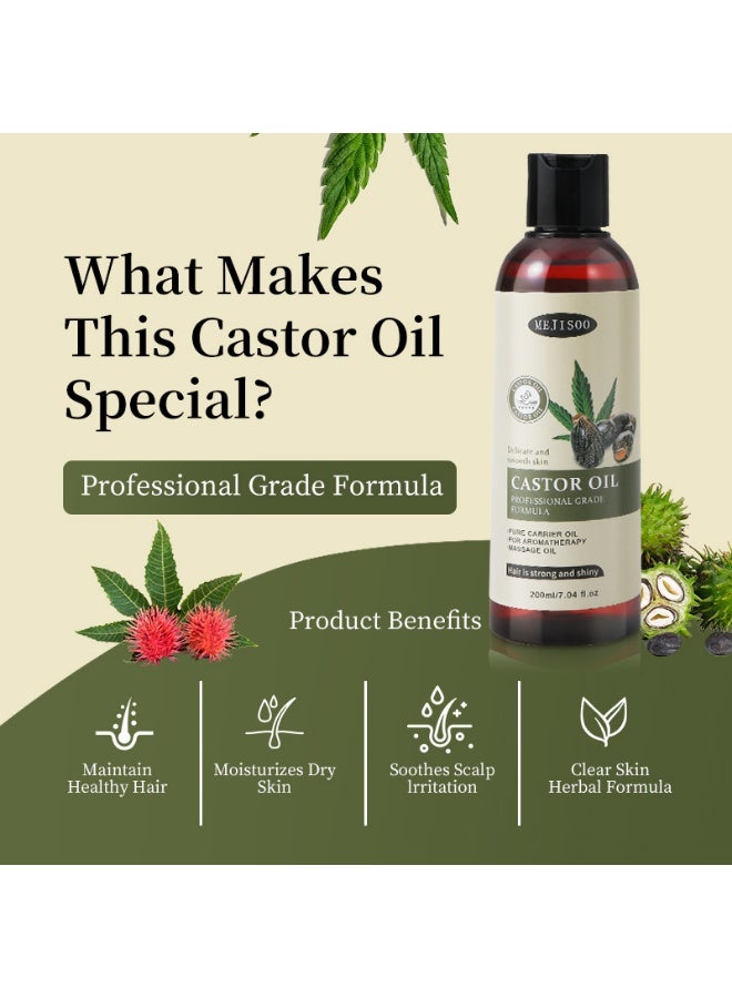 ماكرو CASTOR OIL | Moisturizing Hair & Body Care Essential Oil 200G - Image 5