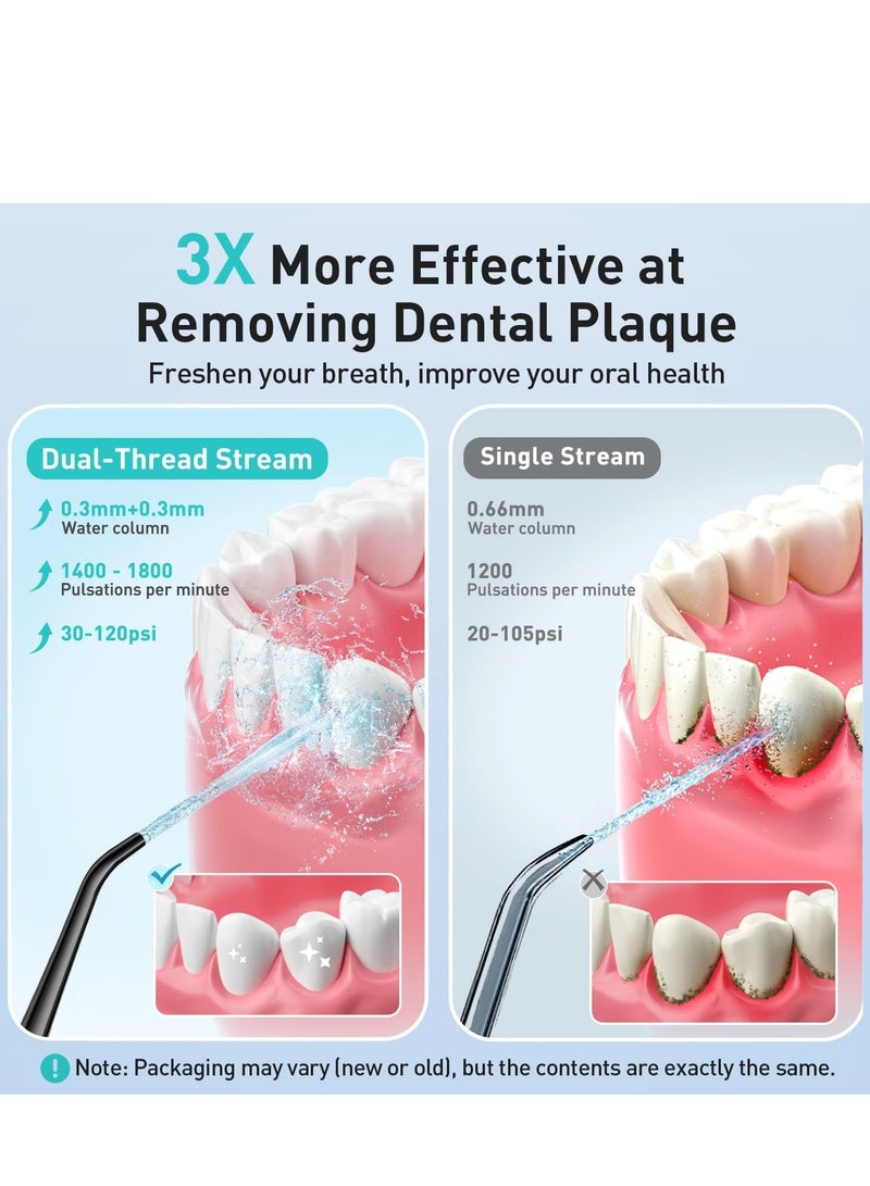 Water Dental Flosser Cordless for Teeth Cleaning - 4 Modes Oral Irrigator 300ML Braces Flossers Cleaner, Rechargeable Portable IPX7 Waterproof Powerful Battery for Travel Home - Image 2
