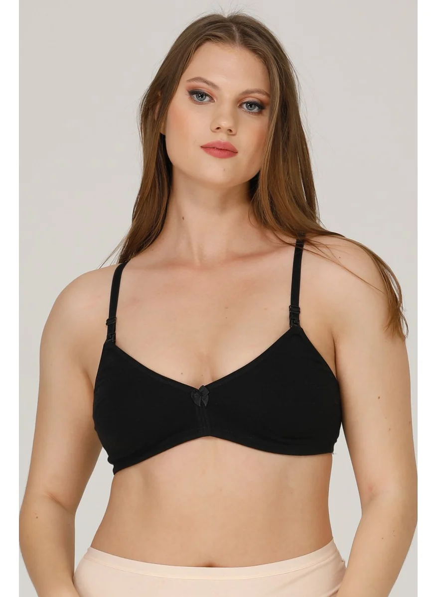 Par Lingerie Nursing Bra Unlined Combed Cotton Black