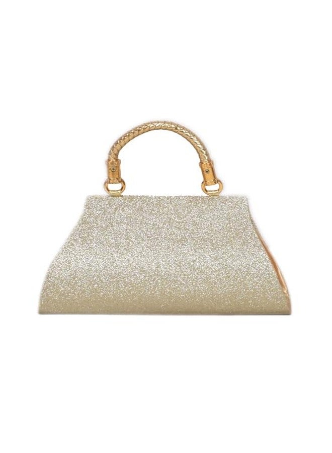 SuneshCreation Wedding Clutch for Ladies, Stylish Silk Fabric Purse for Women (Gold) - Image 5