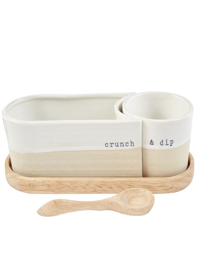 Mud Pie Farm Sectioned Server Set; Assembled 4" X 9 1/2" | Spoon 5", Cream - Image 1